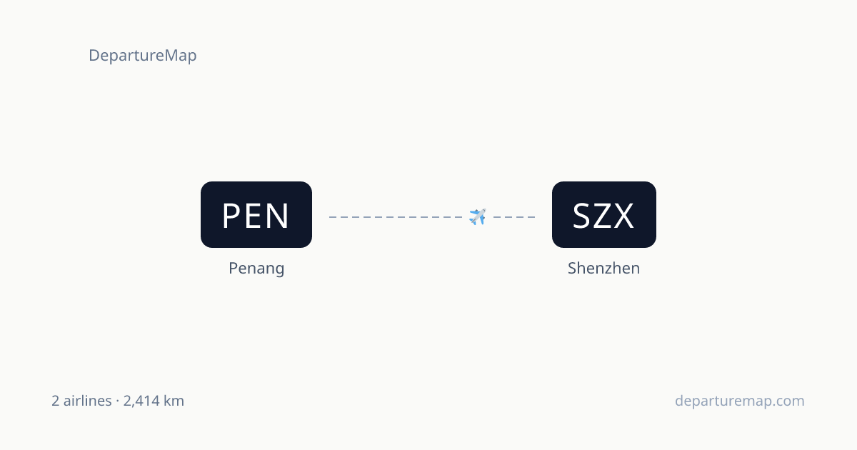 Flights from Penang to Shenzhen — Airlines, Duration & Schedule ...